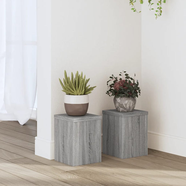vidaXL Supports de plantes 2 pcs Gris Sonoma 15x15x20 cm Bois d'ingénierie