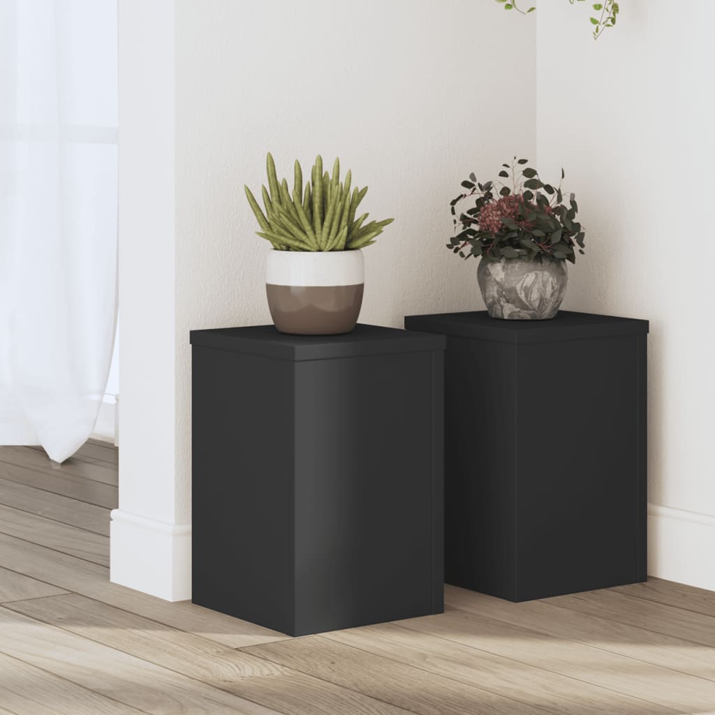 Pflanzenständer 2er Set Schwarz 20x20x30 cm