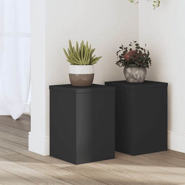 Pflanzenständer 2er Set Schwarz 20x20x30 cm