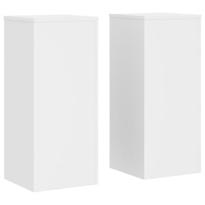 vidaXL Supports pour plantes 2 pcs Blanc 30x30x70 cm Bois d'ingénierie