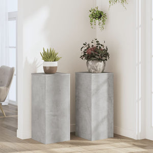 Pflanzenständer 2er Set Betongrau 30x30x70 cm