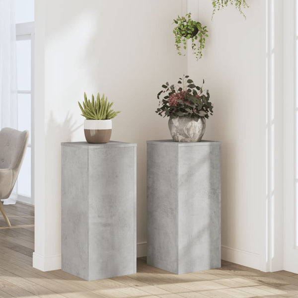Pflanzenständer 2er Set Betongrau 30x30x70 cm