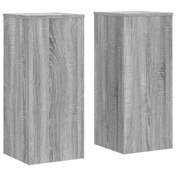 vidaXL Supports pour plantes 2 pcs Gris Sonoma 30x30x70 cm Bois d'ingénierie