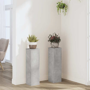 Betongraue Pflanzenständer, 2er-Set