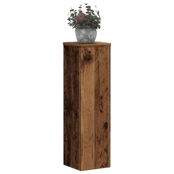 vidaXL Supports à plantes 2 pcs Aspect vieux bois 17x17x60 cm Bois d'ingénierie