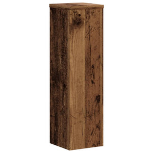 vidaXL Supports à plantes 2 pcs Aspect vieux bois 17x17x60 cm Bois d'ingénierie