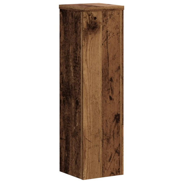vidaXL Supports à plantes 2 pcs Aspect vieux bois 17x17x60 cm Bois d'ingénierie