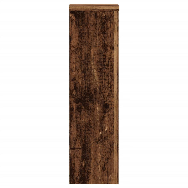 vidaXL Supports à plantes 2 pcs Aspect vieux bois 17x17x60 cm Bois d'ingénierie