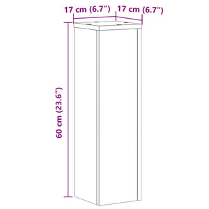 vidaXL Supports à plantes 2 pcs Aspect vieux bois 17x17x60 cm Bois d'ingénierie