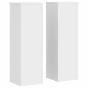 vidaXL Supports à plantes 2 pcs Blanc 25x25x80 cm Bois d'ingénierie
