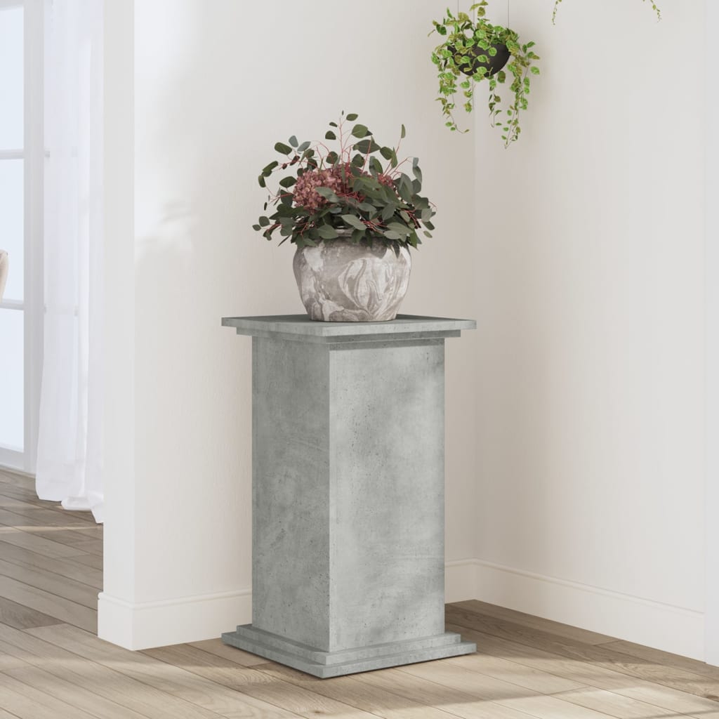 vidaXL Support de plantes gris béton 33x33x60 cm Bois d'ingénierie