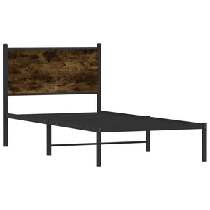 Metallbett 75x190 cm Räuchereiche ohne Matratze