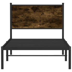 Metallbett 75x190 cm Räuchereiche ohne Matratze