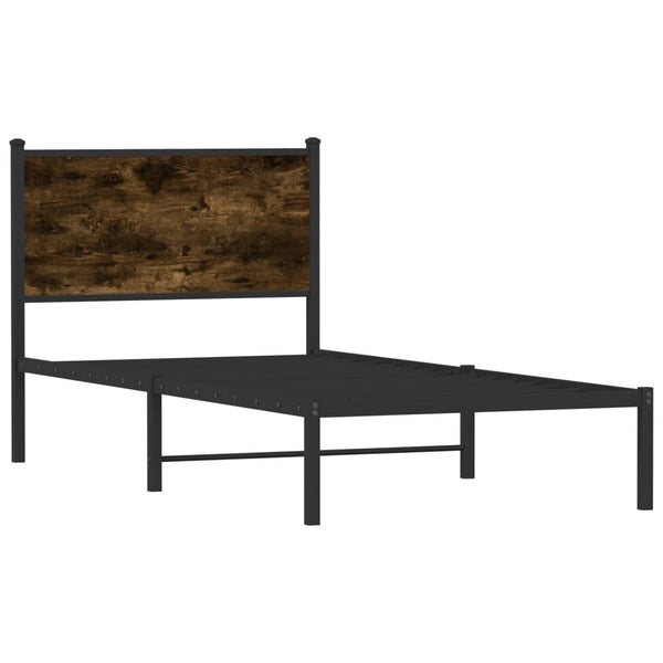 Metallbett 90x190 cm Räuchereiche