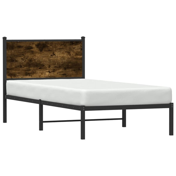 Metallbett 90x190 cm Räuchereiche