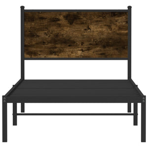 Metallbett 90x200 cm Räuchereiche