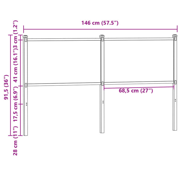 Rauchereiche Kopfteil 140 cm