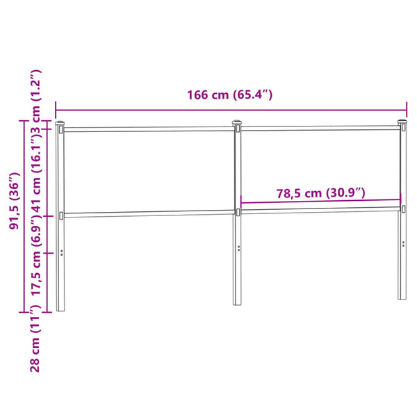 Räuchereiche Kopfteil 160 cm