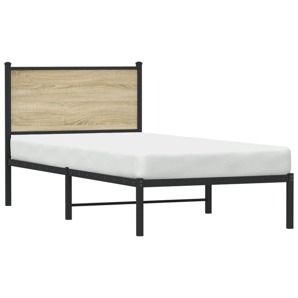 Metallbett 75x190 cm Sonoma Eiche