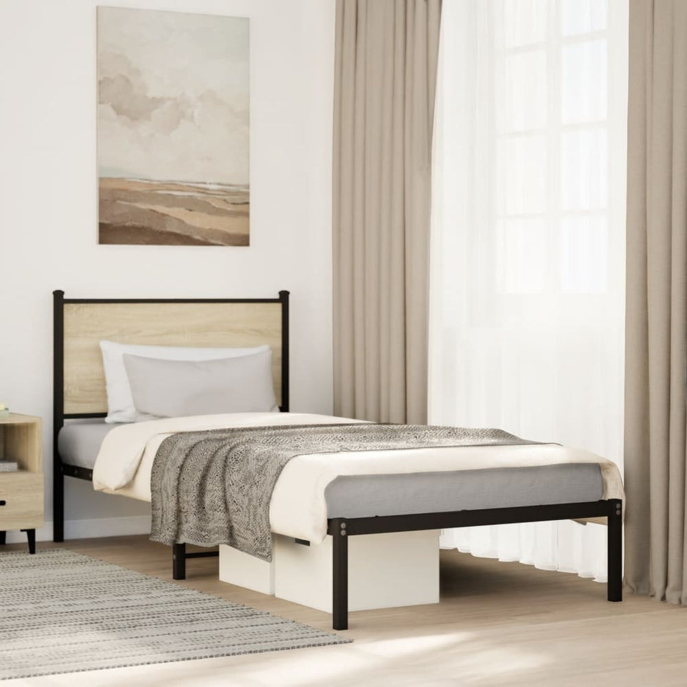 Metallbett 75x190 cm Sonoma Eiche