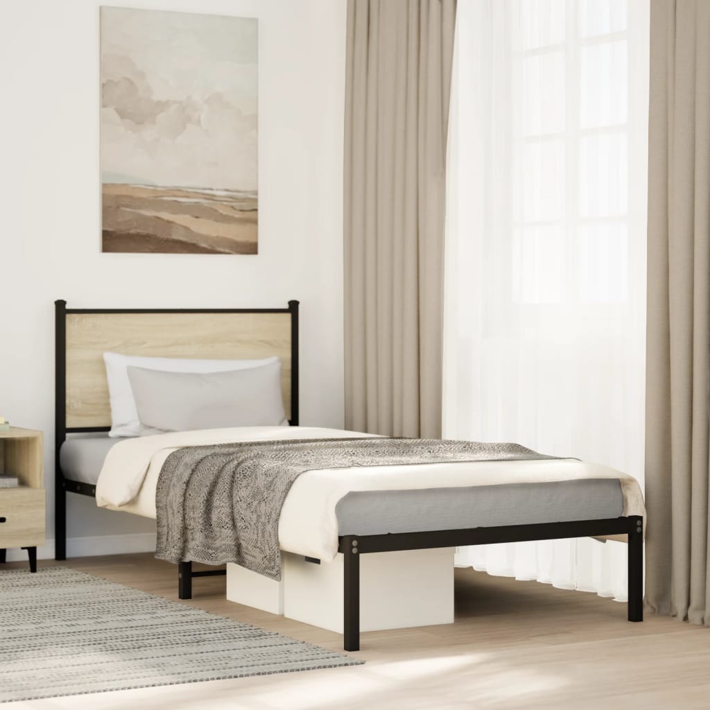 Metallbett 80x200 cm Sonoma Eiche