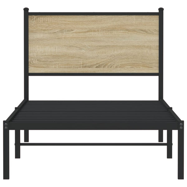 Metallbett 90x200 cm Sonoma Eiche ohne Matratze