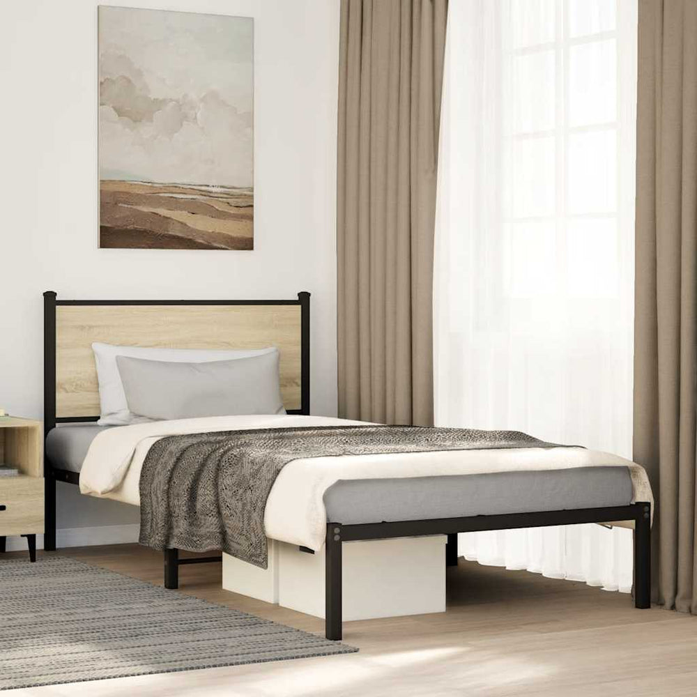 Metallbett 100x190 cm Sonoma Eiche