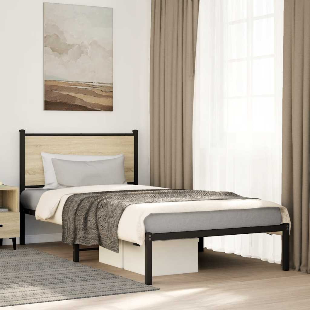 Metallbett 100x190 cm Sonoma Eiche