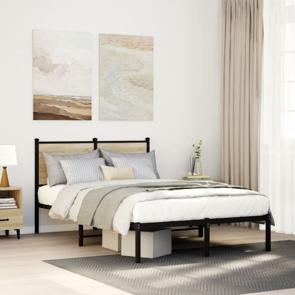 Metallbett 120x190 cm Sonoma Eiche