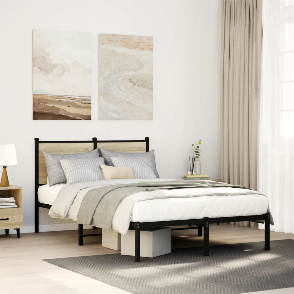 Metallbett 120x200 cm Sonoma Eiche