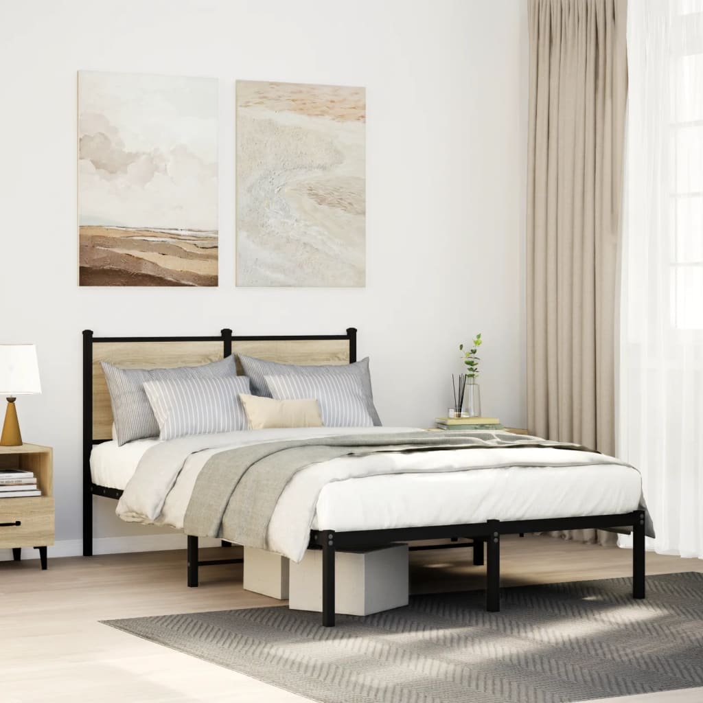 Metallbett 120x200 cm Sonoma Eiche
