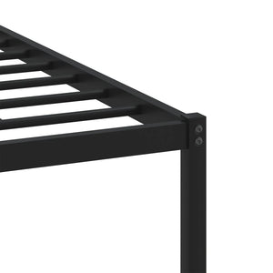 Metallbett 90x190 cm Braun Eiche ohne Matratze
