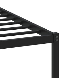 Metallbett 90x200 cm Braun Eiche ohne Matratze
