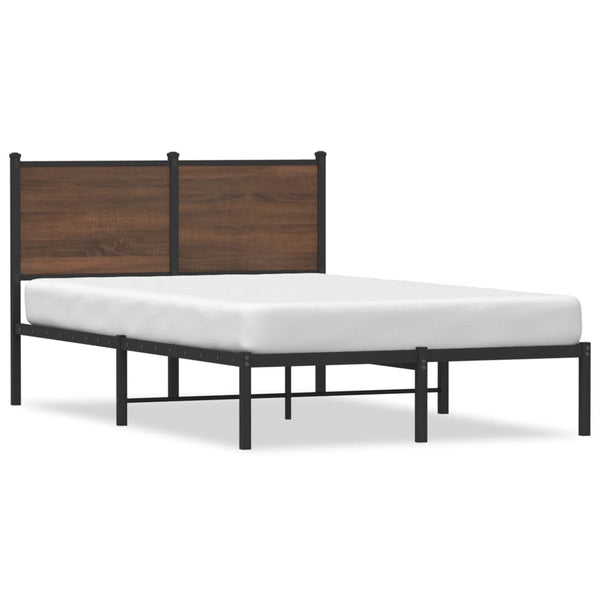 Metallbett 120x190 cm Braun Eichen-Optik