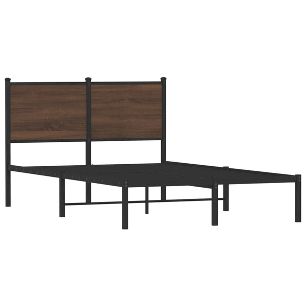 Metallbett 120x190 cm Braun Eichen-Optik