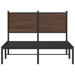 Metallbett 120x190 cm Braun Eichen-Optik