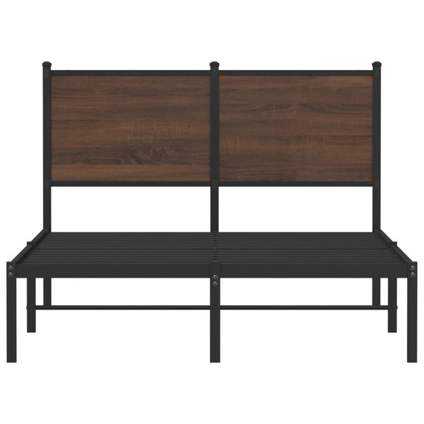 Metallbett 120x190 cm Braun Eichen-Optik
