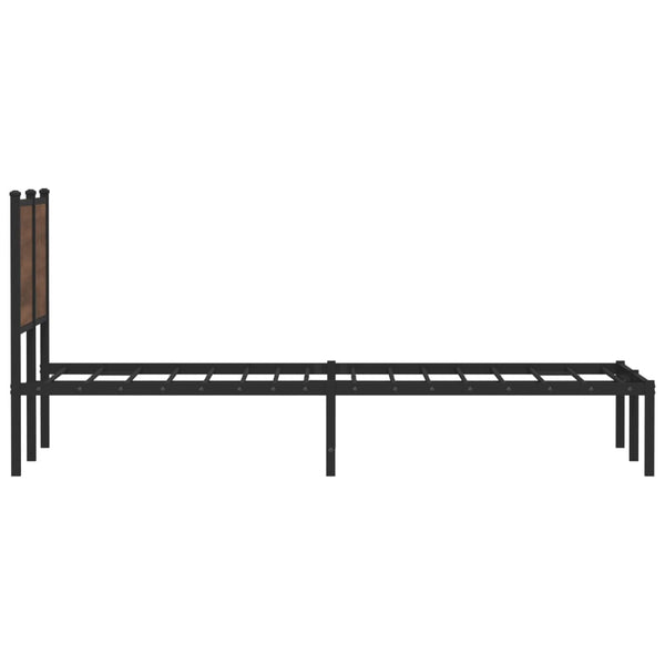 Metallbett 120x190 cm Braun Eichen-Optik