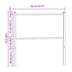 Ersatz-Kopfteil Braun Eiche 90 cm