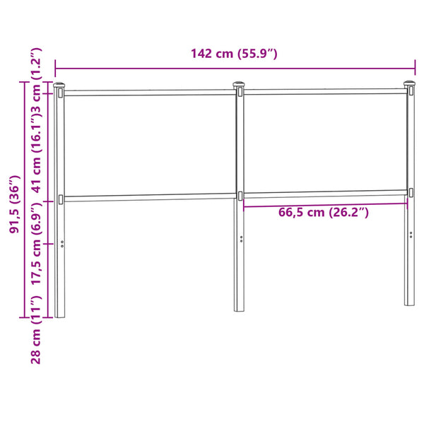 Ersatz-Kopfteil Braun Eiche 135 cm