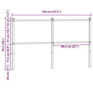 Ersatz-Kopfteil Braun Eiche 140 cm