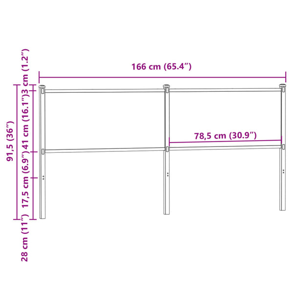 Ersatz-Kopfteil Braun Eiche 160 cm