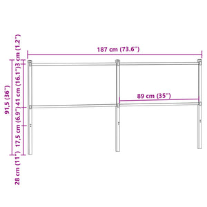 Ersatz-Kopfteil Braun Eiche 180 cm