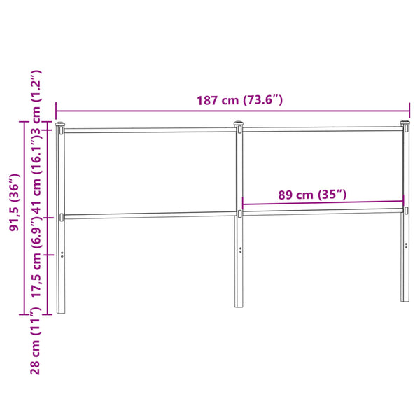 Ersatz-Kopfteil Braun Eiche 180 cm