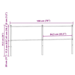 Ersatz-Kopfteil Braun Eiche 190cm