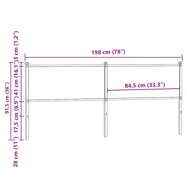Ersatz-Kopfteil Braun Eiche 190cm