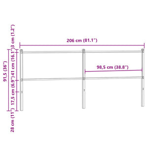 Ersatz-Kopfteil Braun Eiche 200 cm