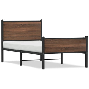 Metallbett Eichen-Optik 90x200 cm