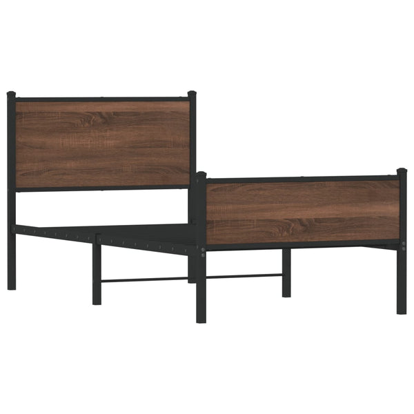 Metallbett Eichen-Optik 90x200 cm