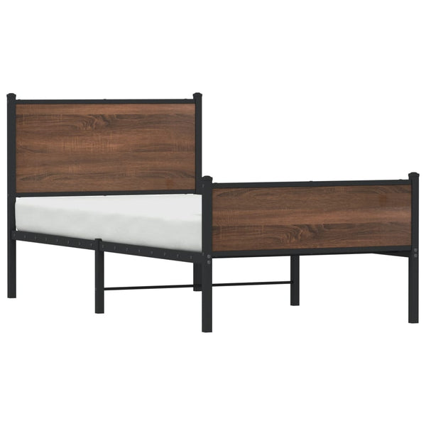 Metallbett Eichen-Optik 90x200 cm